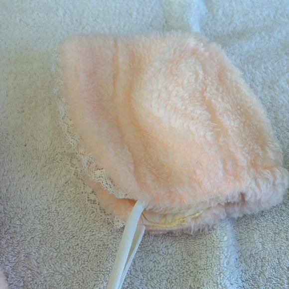 Vintage Pink Faux FurCoat with Hat